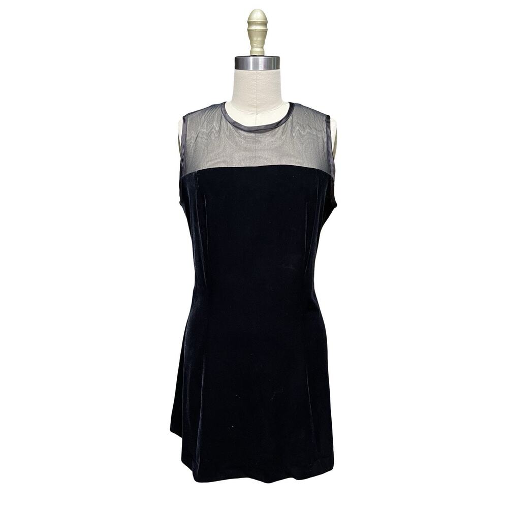 Vtg Jeffrey and Dara Velvet & Mesh Sleeveless Stretch Short Prom Party Dress 14